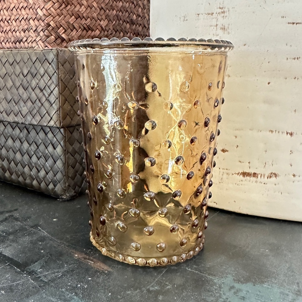 Hobnail Light Brown Glass Vase - Picture 5 of 16